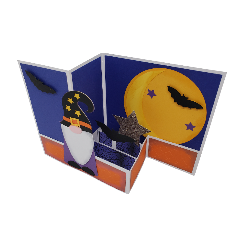 BATTY GNOME HALLOWEEN GREETING CARD - Z-FOLD - Image 3