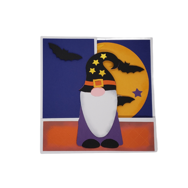 BATTY GNOME HALLOWEEN GREETING CARD - Z-FOLD - Image 2