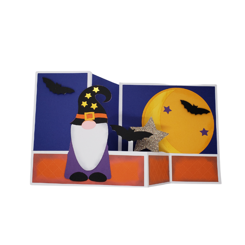 BATTY GNOME HALLOWEEN GREETING CARD - Z-FOLD - Image 4