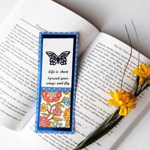 Foiled Butterfly Bookmark – Blue