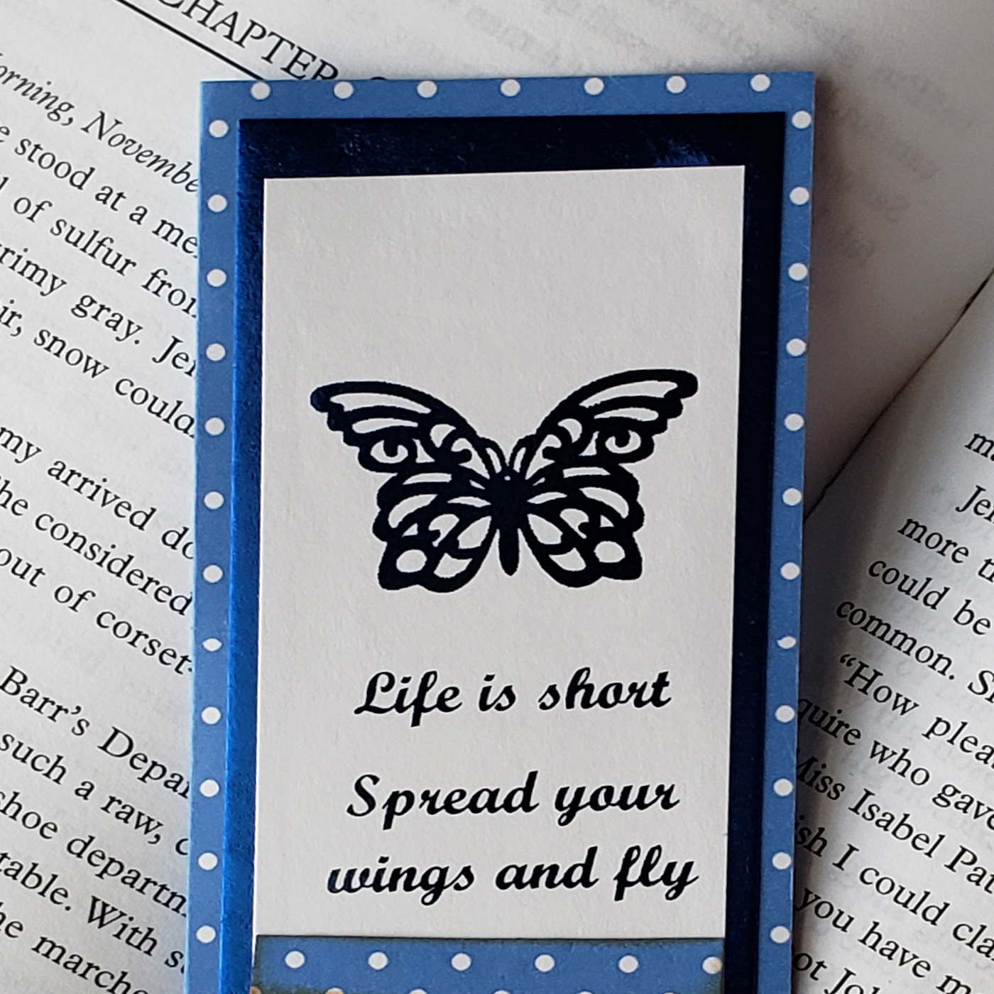 Foiled Butterfly Bookmark – Blue - Image 2