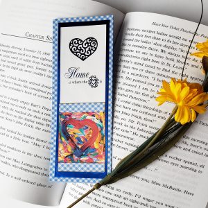 Foiled Heart Bookmark - Blue