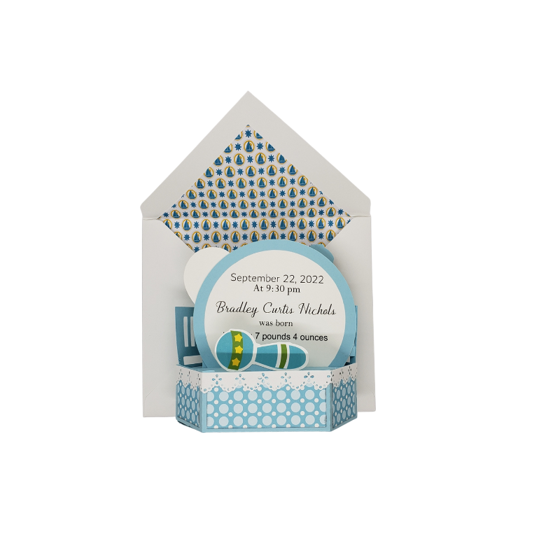 BABY BOY BIRTH ANNOUNCEMENT-3D POP-UP - Image 4