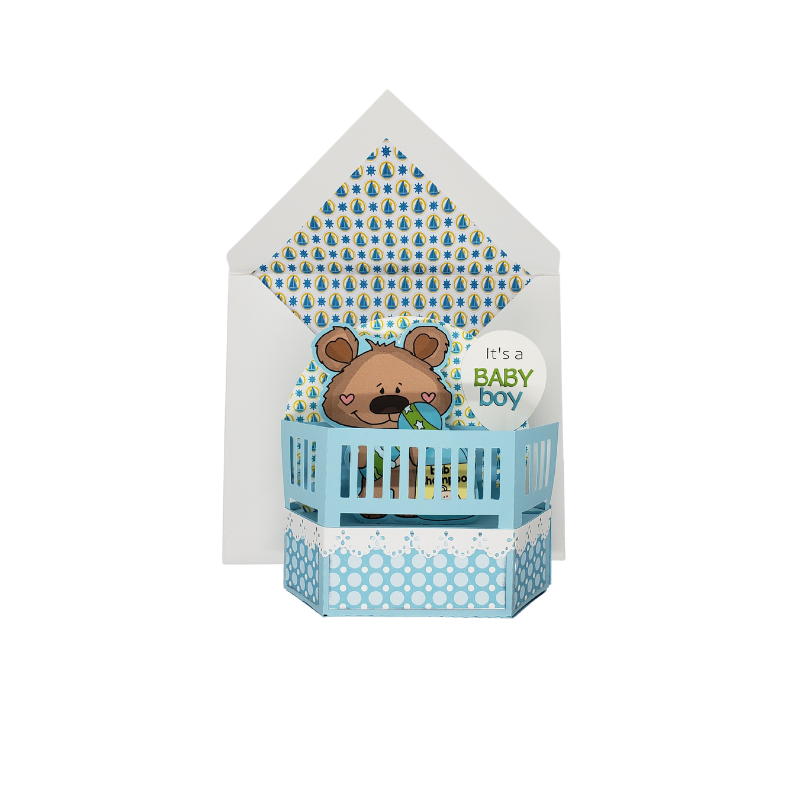 BABY BOY BIRTH ANNOUNCEMENT-3D POP-UP - Image 2