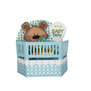 BABY BOY BIRTH ANNOUNCEMENT-3D POP-UP