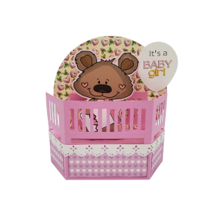 BABY GIRL BIRTH ANNOUNCEMENT - 3D POP-UP