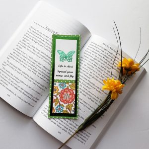 Foiled Butterfly Bookmark – Green