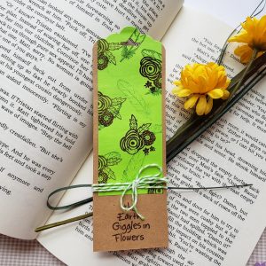 Green Earth Giggles in Flowers Bookmark Set of 4