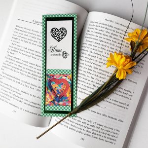 Foiled Heart Bookmark - Green