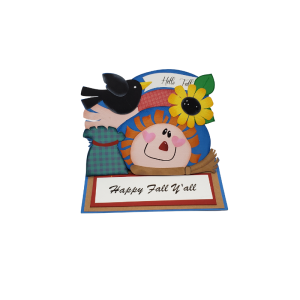 HAPPY FALL Y'ALL SCARECROW GREETING CARD - EASEL