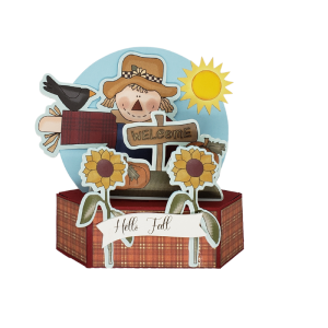 HELLO FALL SCARECROW GREETING CARD - POPUP CARD