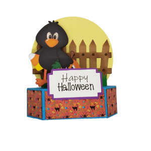 HALLOWEEN GREETING CARD-CROW-3D POP-UP