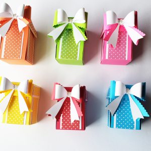 Neon Polka Dots Boxes - Drop Front Panel - Set of 6