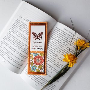 Foiled Butterfly Bookmark - Orange