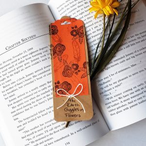 Orange Earth Giggles in Flowers Bookmark Set of 4