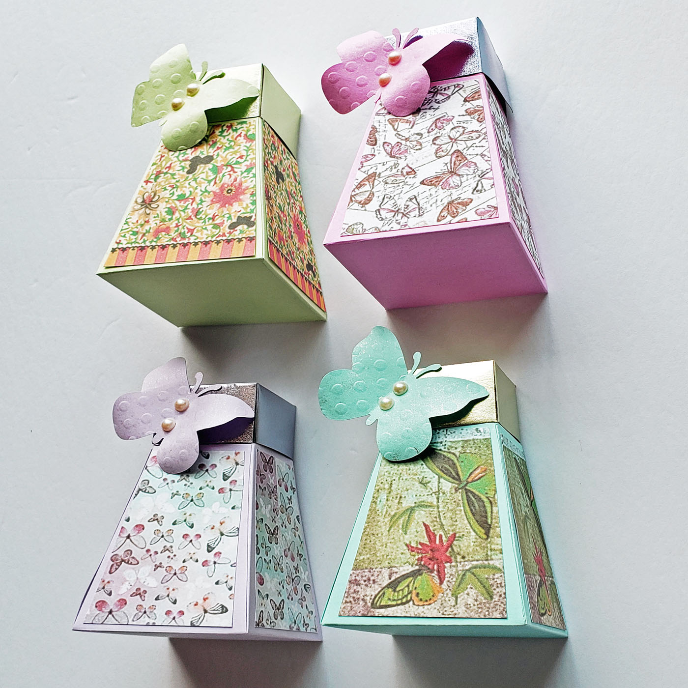 Blue Pyramid Butterfly Boxes - Set of 4 - Image 5