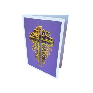 STAINED-GLASS CROSS CARD - 5" x 7"