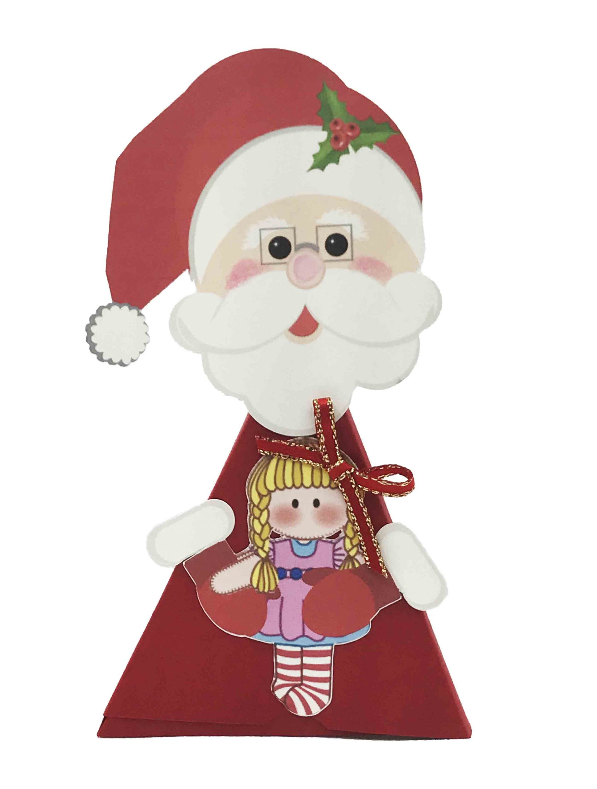 Set of 6 Christmas Favor Boxes - Santa