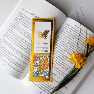 Foiled Butterfly Bookmark – Yellow