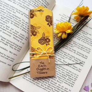 Yellow Earth Giggles in Flowers Bookmark   Set of 4