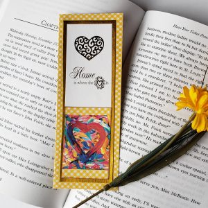 Foiled Heart Bookmark - Yellow