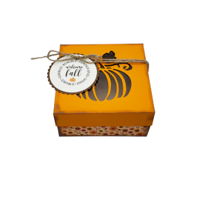 4"x 4" GIFT BOX WITH PUMPKIN CUTOUT LID
