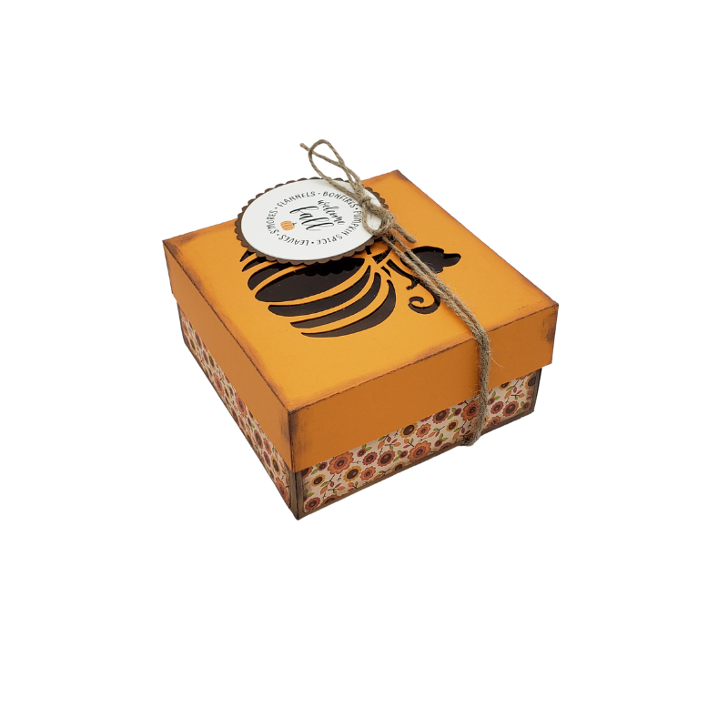 4"x 4" GIFT BOX WITH PUMPKIN CUTOUT LID - Image 2