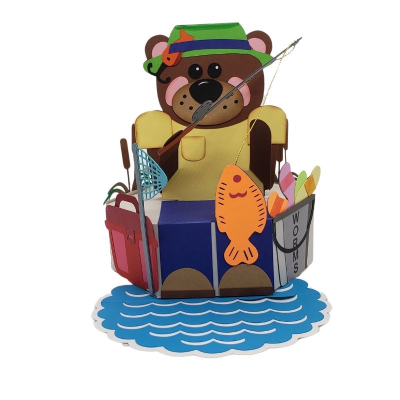 FISHING BEAR POP-UP GIFT CARD