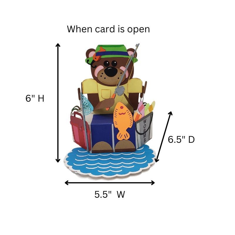 FISHING BEAR POP-UP GIFT CARD - Image 5