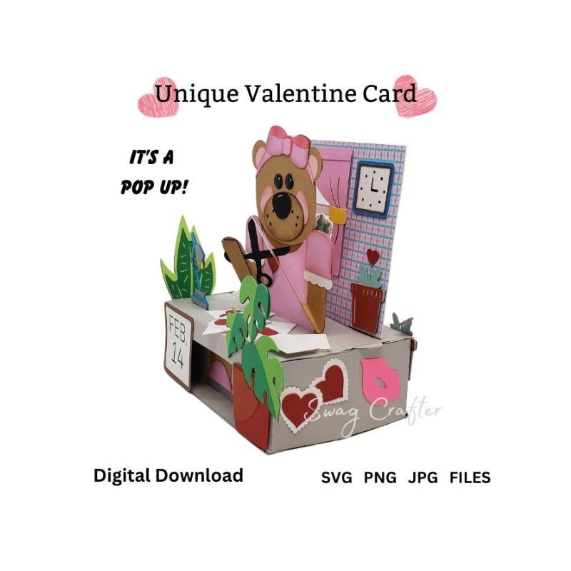 BEAR VALENTINE POP-UP CARD - Image 2