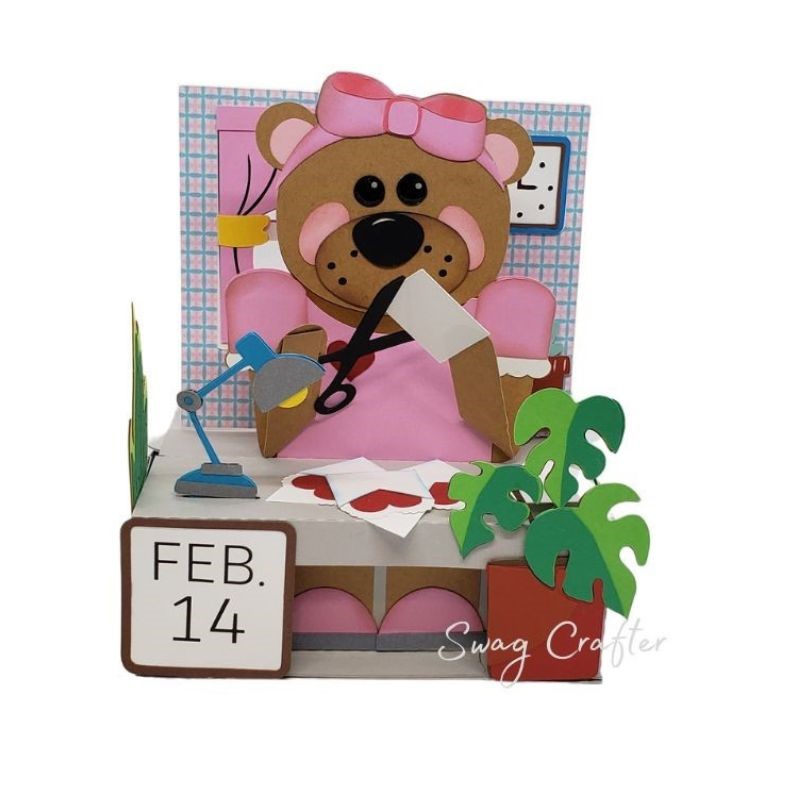 BEAR VALENTINE POP-UP CARD