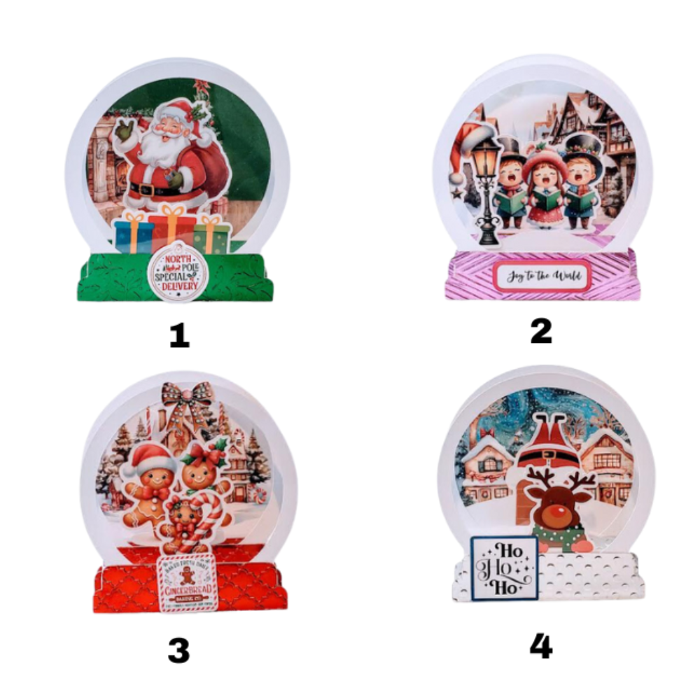 Mix & Match Christmas Card Collection - Snow Globe 3D Pop-Up Keepsake Cards (Set of 4)