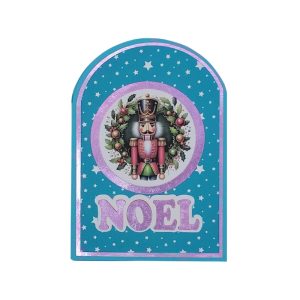 Noel Nutcracker Tri-Fold Christmas Card – handcrafted 3D pop-up keepsake showing Nutcracker and Christmas tree with holiday sparkle