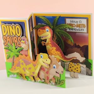 3D Dinosaur Birthday Card for Boy, Handmade Dinosaur Birthday Card with Envelope